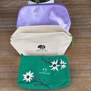 Makeup Bag Trio - Tatcha, Origins and The Body Shop